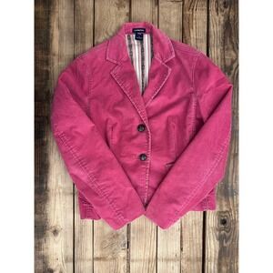 Gap Stretch Pink Corduroy Blazer Jacket Womens 4 Two Button Tailored